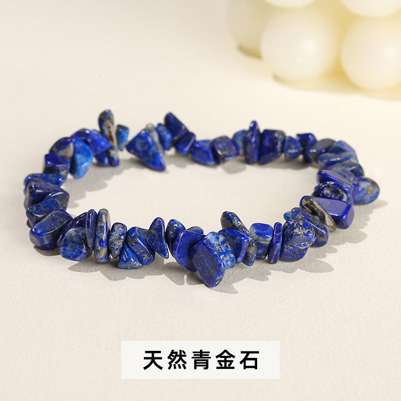 Wholesale natural crystal agate colorful gravel elastic bracelet